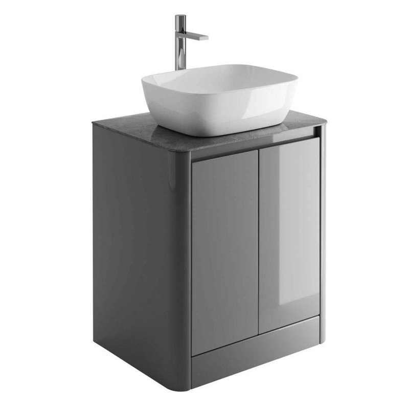  650mm Free Standing Single Bathroom Vanity, Grey, Light Grey