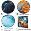 Art mural bleu et brun avec art géométrique liquide - formes abstraites, salon-717327681-717327683