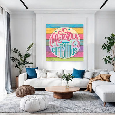 Whimsy Colorful Christmas 1 Piece Wrapped Canvas Wall Art
