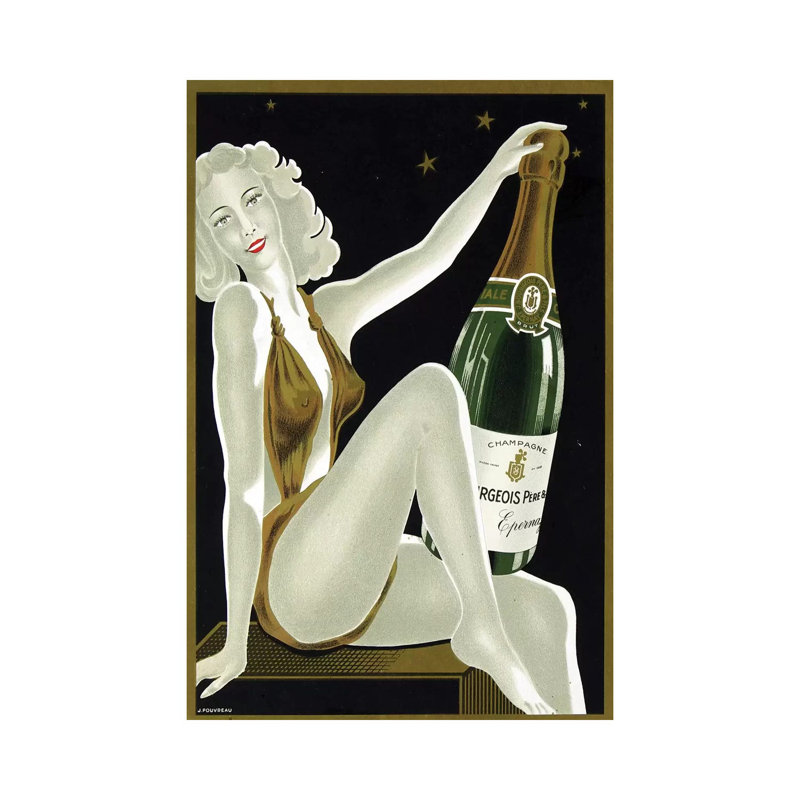 French Champagne - Wrapped Canvas Print, 20.32 cm H x 30.48 cm W