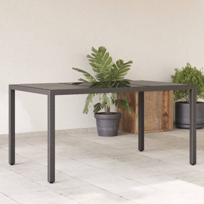 Parvathy Rectangular Glass Outdoor Dining Table - 150 cm W 90 cm D