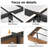Cowen Floating Bed Frame with LED Lights, Fluted Mid Century Modern Floating Platform Bed No Box Spring Needed-1548720629