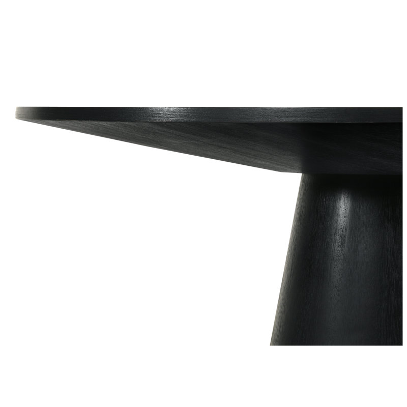 Table de salle à manger ronde Jasper de 119 cm de large avec pied central, en bois noir ébène