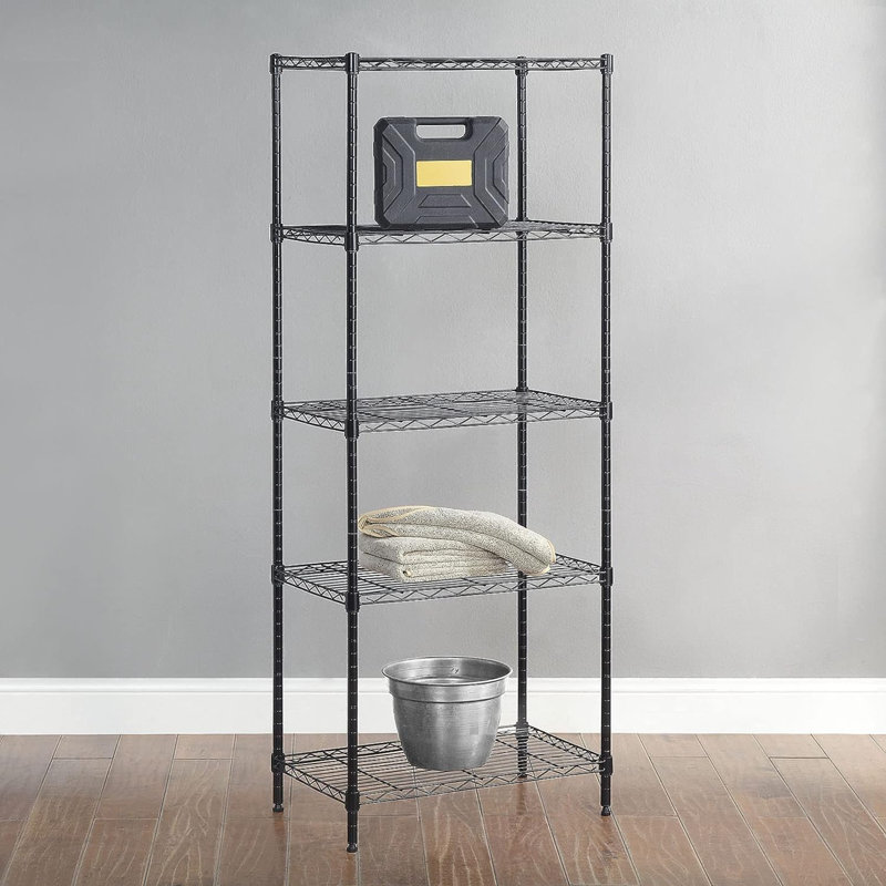 Cupertino 23.2'' W Steel Shelving Unit, Black