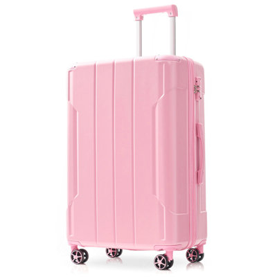 Bagages rigides, valises en ABS léger et durable avec roues doubles, bagages de voyage extensibles à carreaux de 24 pouces