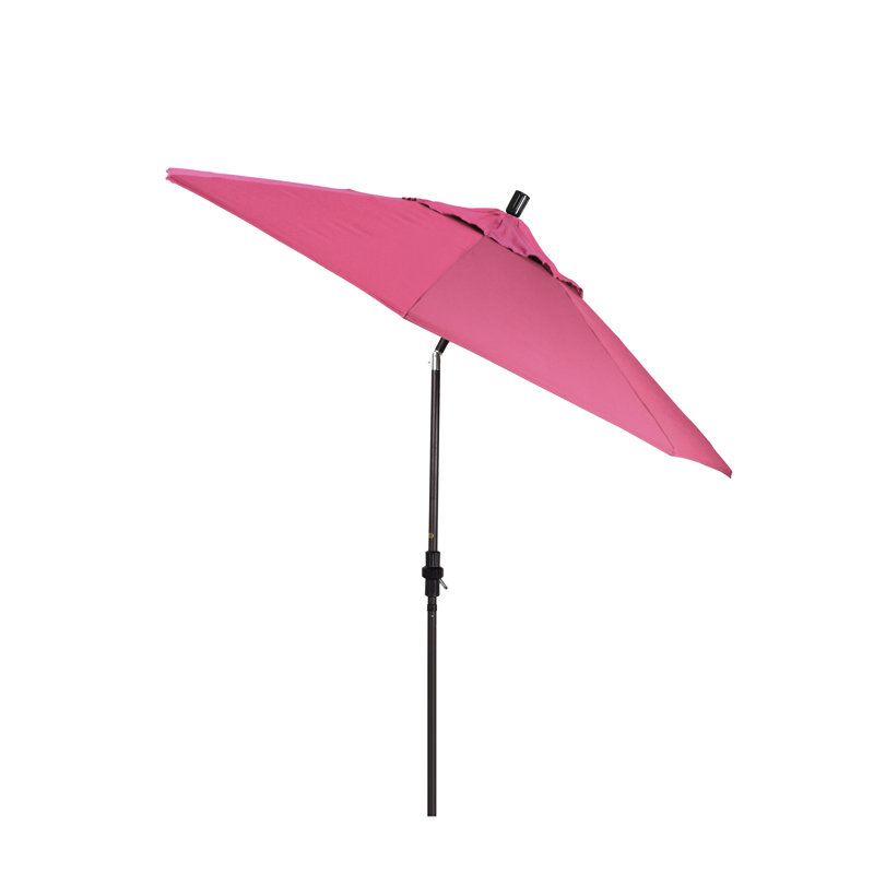 Parasol de marché Sunbrella® 9 pi Roverta, Toile Sunbrella® rose vif, Noir