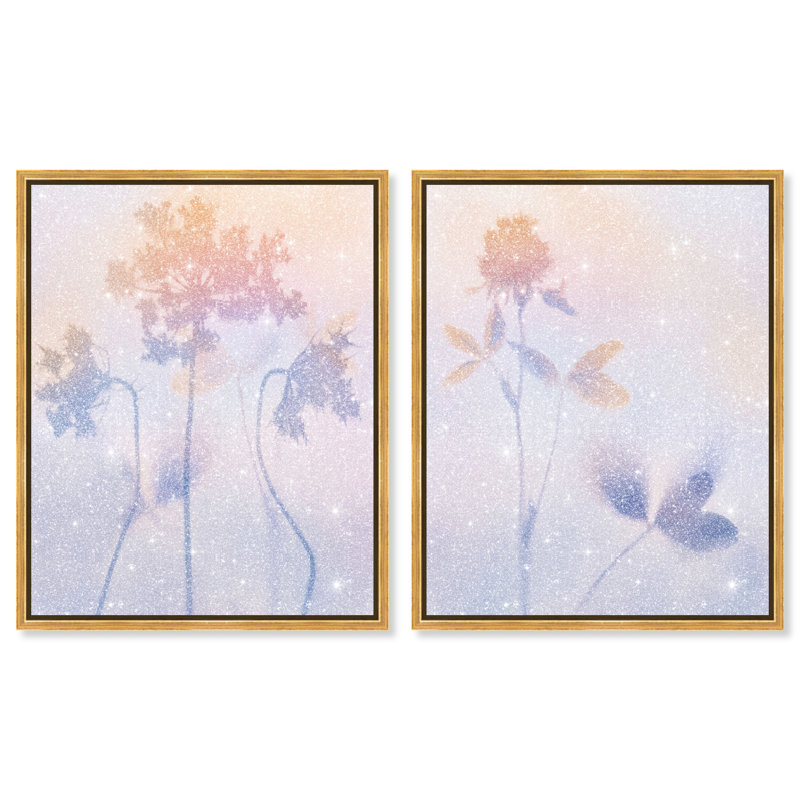 Lavender Shadows Set Set by Oliver Gal, 25"H x 31"W, Gold Floater Frame
