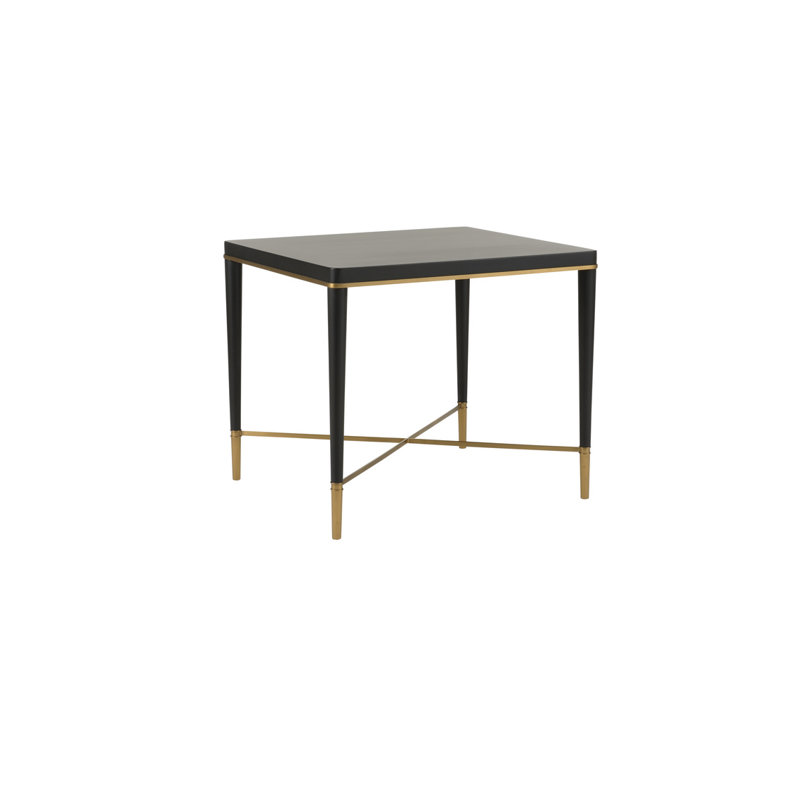 Hamlet End Table, Matte Black, Matte Black/Antique Brass