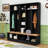Elegant Hall Tree with Combines Coat Rack, Shoe Bench and  Storage Shelves-753293832