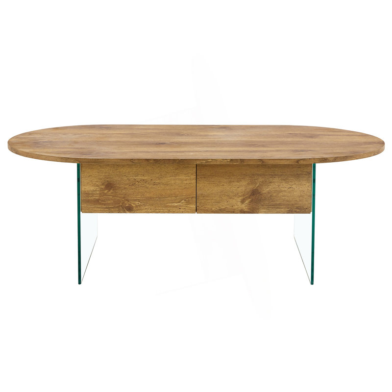 Oval Double Drawer Coffee Table