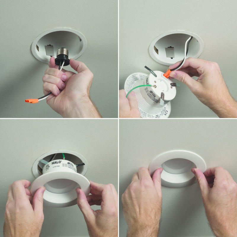 4'' White Matte LED Retrofit Recessed Lighting Kit