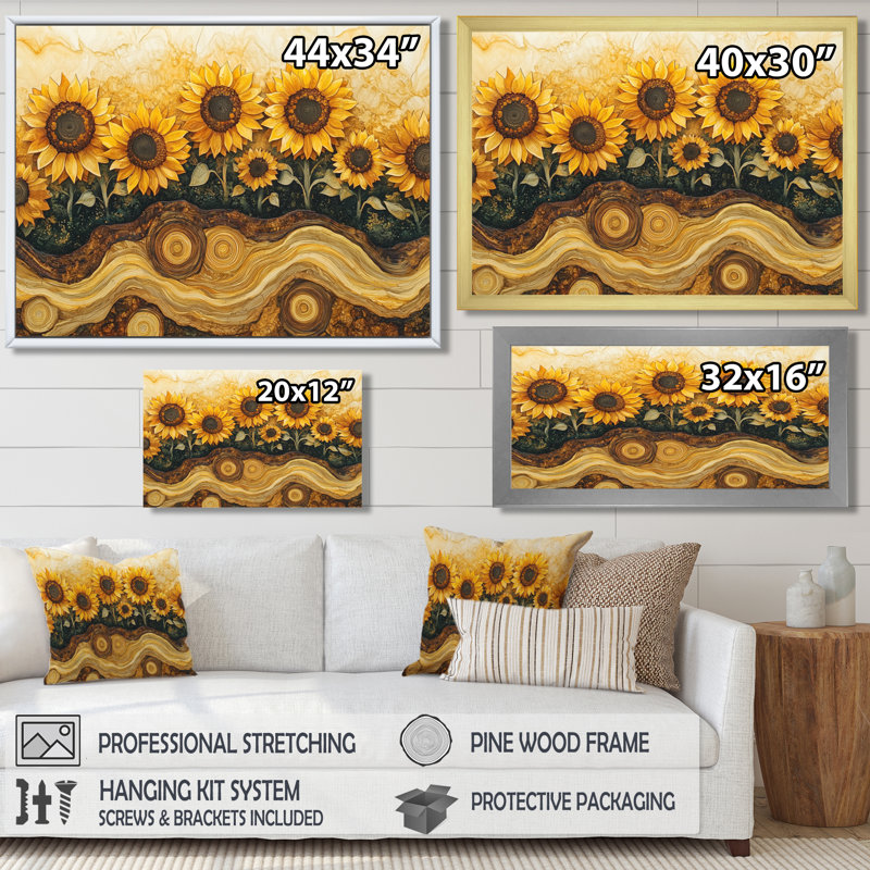 Dobromila - Floral Wall Art, Single Picture Framed Print, Black, 12" H x 20" W