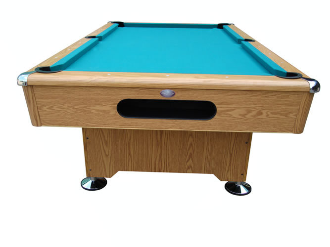 Oak Knight 8' Pool Table, Drop Pocket