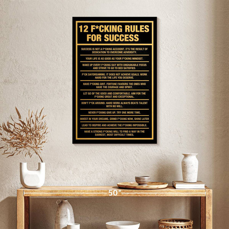 12 Rules For Success, 36" H x 24" W