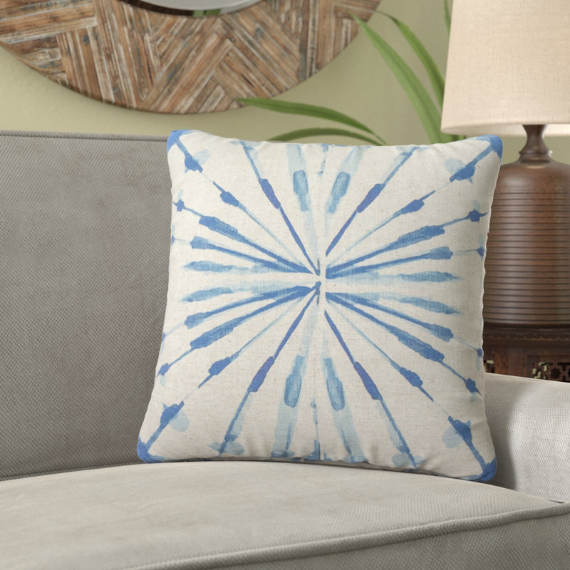 Watercolor Geometric Cotton Blend Throw Pillow, 18" H x 18" W x 8" D