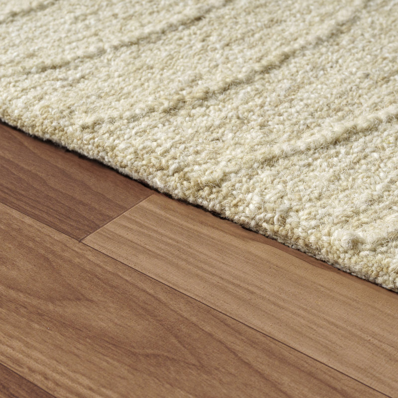 Casual High-Low Handmade Natural Wool Indoor Area Rug, Rectangle 7'9" x 9'9"