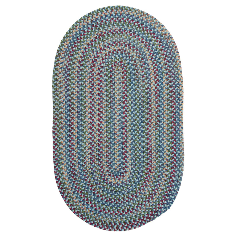 Tapis bleu / rose Dollman, Oval 6 pi x 9 pi