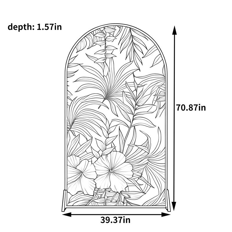 Paravent luxueux de style tropical, H 70,87 po x l 39,37 po x P 1,57 po