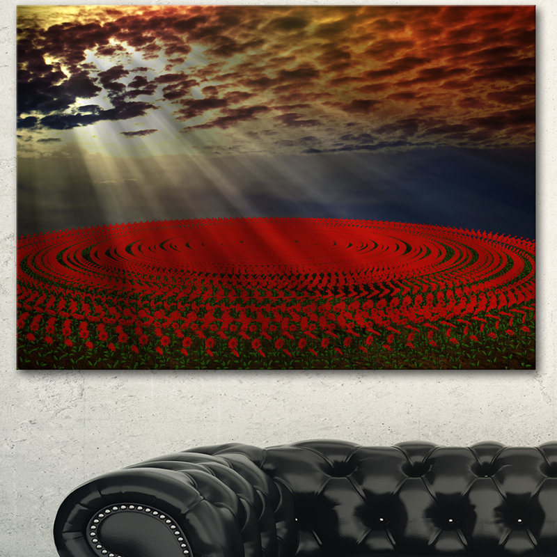 «Beautiful Circled Flower Fields», impression, H 20 po x l 20 po x P 1 po, Toile tendue