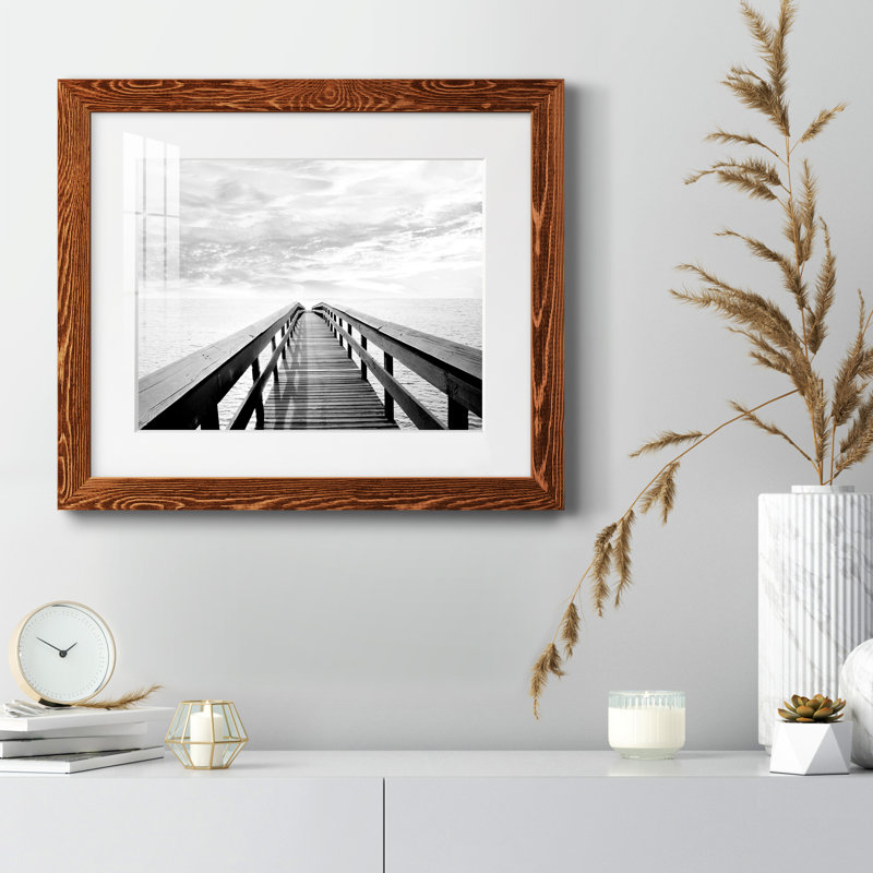 Pier Reflections - Photographie avec cadre photo, Érable, H 20 po x l 17 po x P 1,5 po