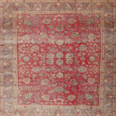 Tapis traditionnel beige / gris / rouge Halfeti