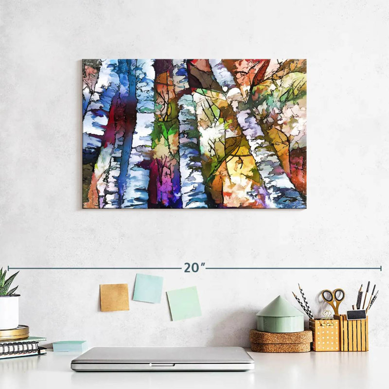 Harnek White Aspen And Birch Trees, 8" H x 12" W