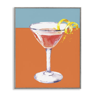 Cocktail sur des teintes bloquées, estampe numérique, design par Susan Jill