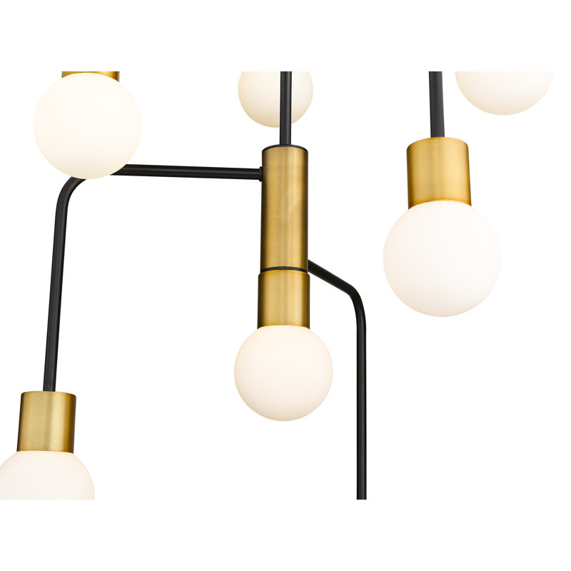 Lustre à niveaux 7 lumières unique Dasher, Laiton fonderie