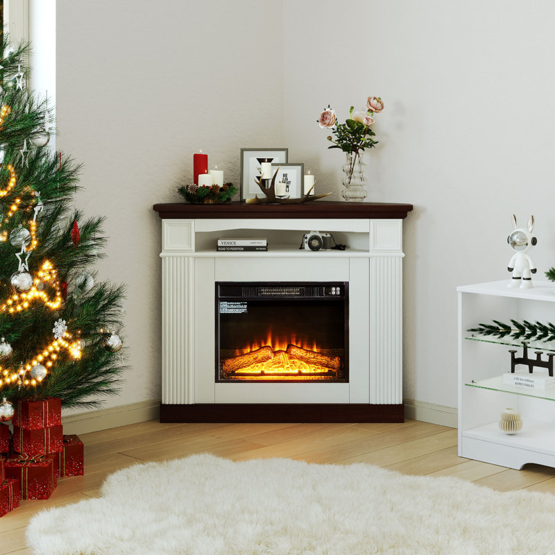 Corner Electric Fireplace With Mantel