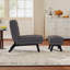  Chaise d'appoint rembourrée de 25,98 po de largeur avec dossier réglable et repose-pieds (ensemble de 6)-353944201-353944214