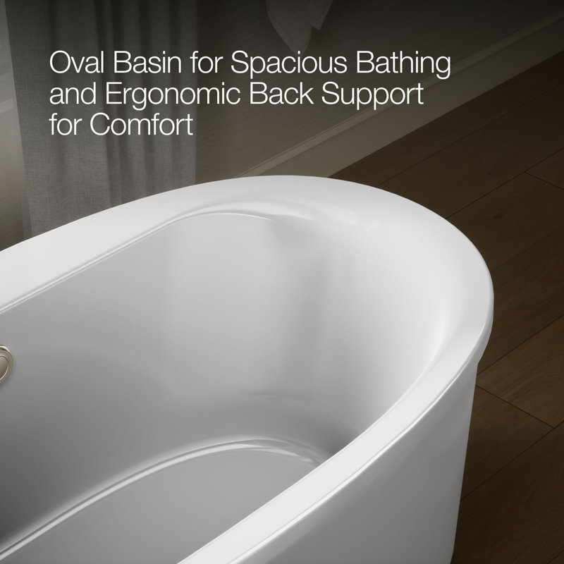 Sunstruck® 65.5" L x 36" W Free standing Soaking Bathtub, White