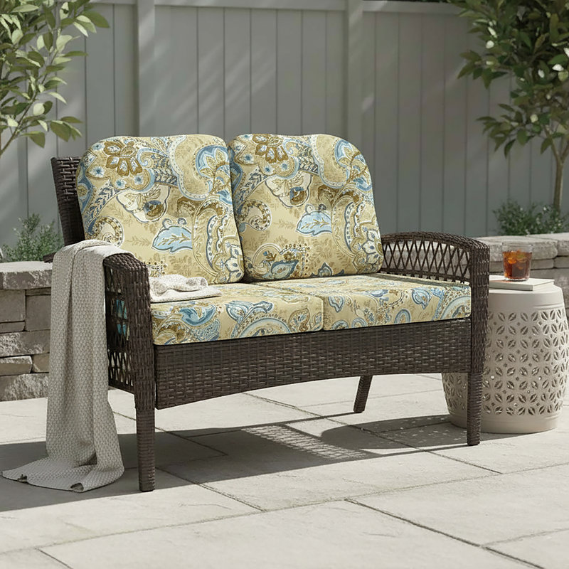 Coussin de remplacement pour causeuse d'extérieur Sunbrella, Cachemire minéral Sausalito