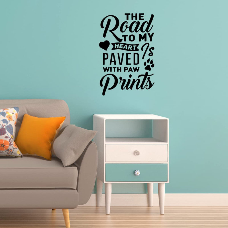 Text & Numbers Non-Wall Damaging Wall Decal, Black, 13" H x 9" W