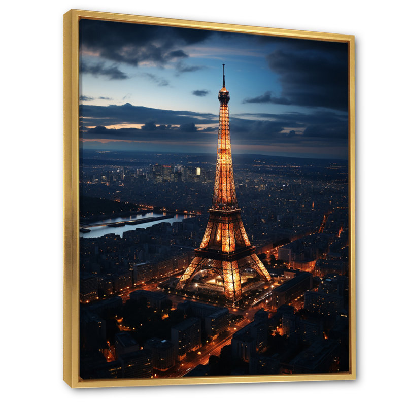 Paris Montparnasse, impressions sur toile, H 32 po x l 24 po x P 1 po, Cadre flottant doré