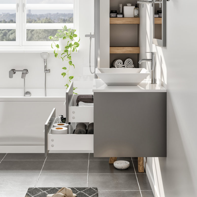 Juarez Modern 24.25" Single Bathroom Vanity, Gray