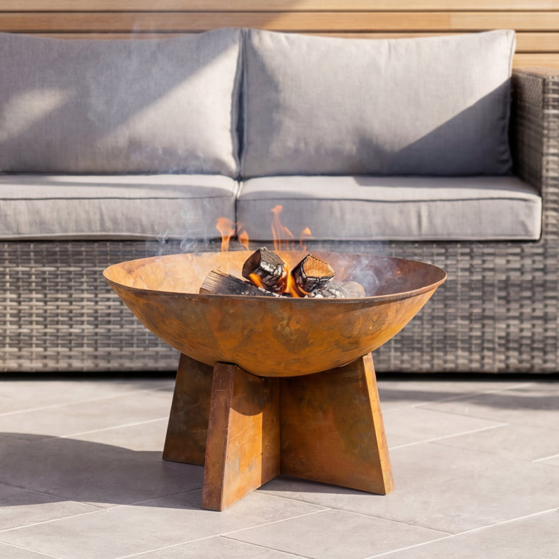 Round Steel Wood Burning Smokeless Fire Pit