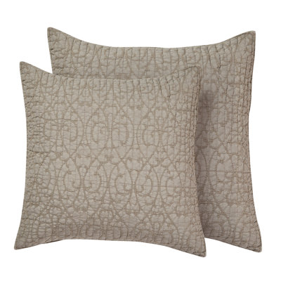 Ensemble de 2 taies décoratives taupe Beckett