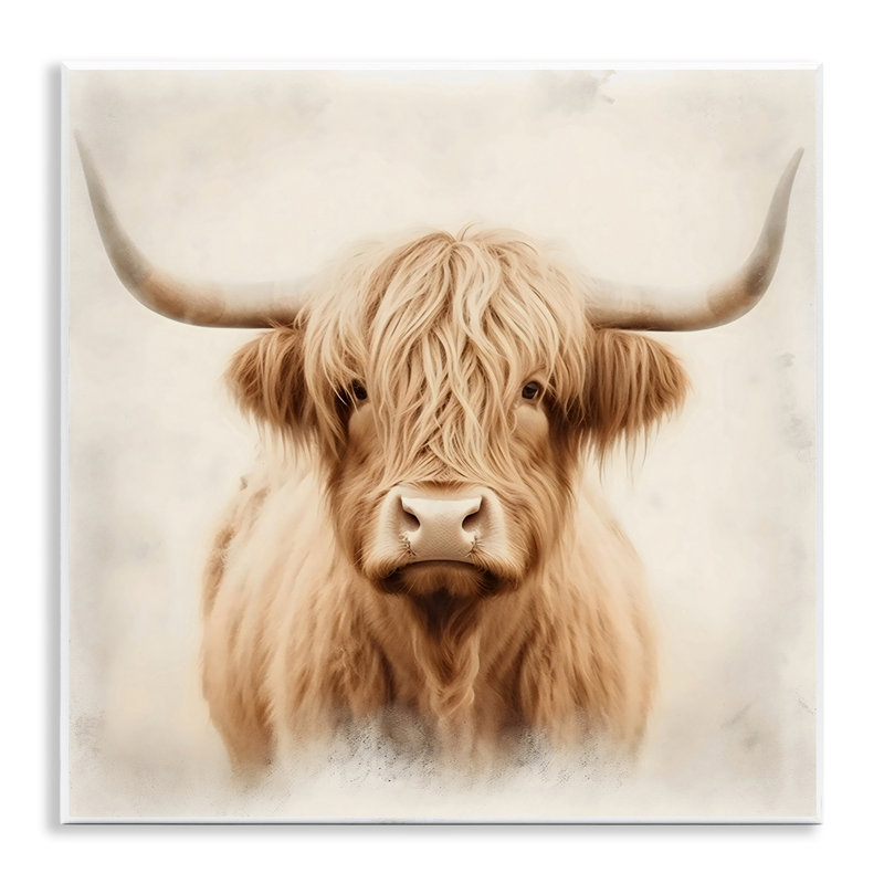 «Dreamy Fluffy Highland Portrait», plaque murale par Creative Studio