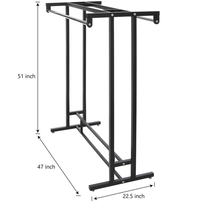 Double Rod Handrail Garment Display Rack