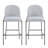 Galen Indoor Metal Upholstered Barstool, Antique Bronze Finish Frame With Gray Fabric, Set Of 2-1597804567