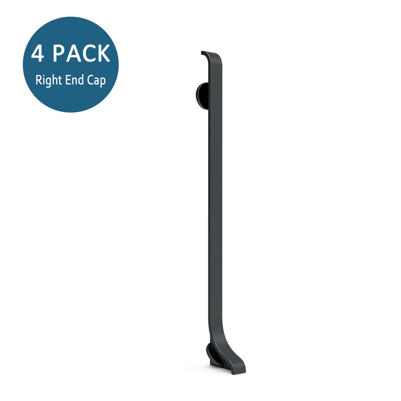 Embout droit pour accessoires de plinthe en aluminium noir mat (ensemble de 4), Noir