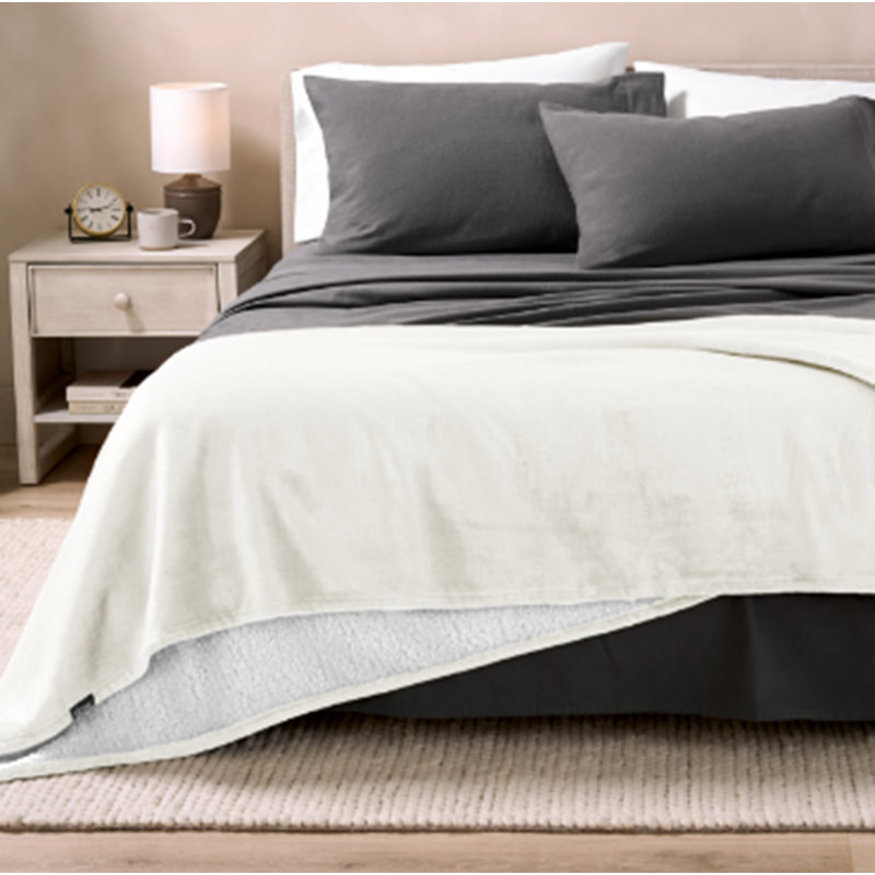 Couverture Sherpa, Très grand, Crème, crème