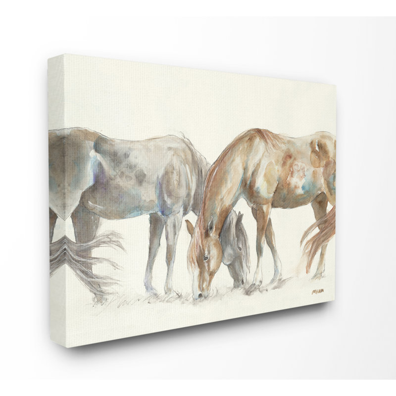 « cheval cheval gray brown », reproduction d’art, Toile tendue, H 16 po x l 20 po x P 1,5 po
