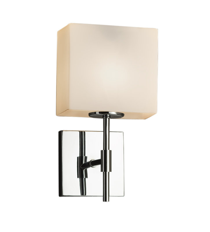 Applique murale à bras 1 lumière Casson, Bronze foncé, Opale, 9 W