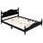 Retro Style Queen Platform Bed, Black Wood With Strong Slat Size Slat, Stable Support