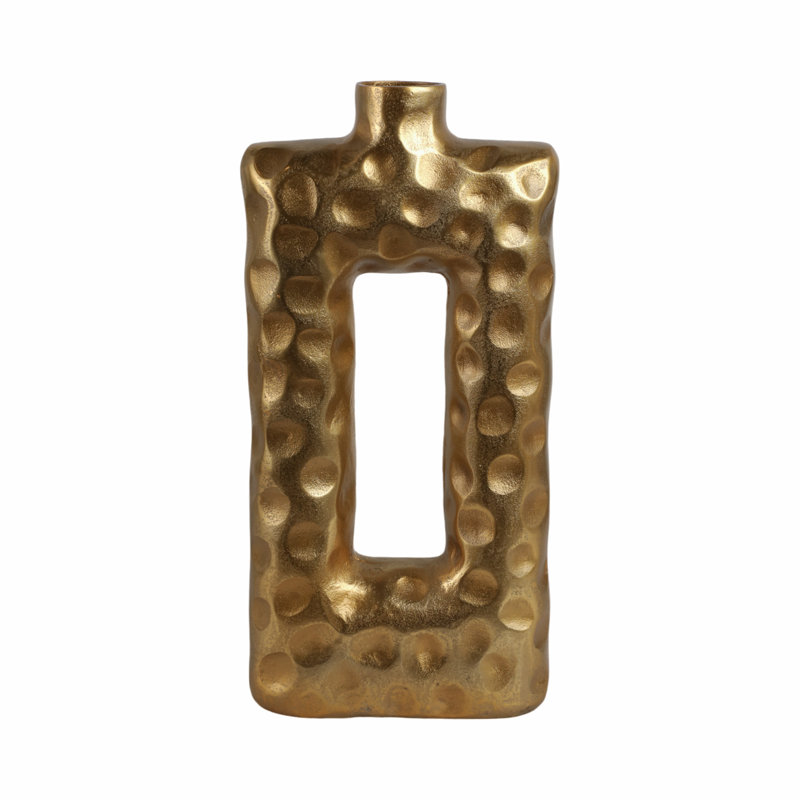 Renness Handmade Metal Table Vase, 20" H x 10" W x 3" D
