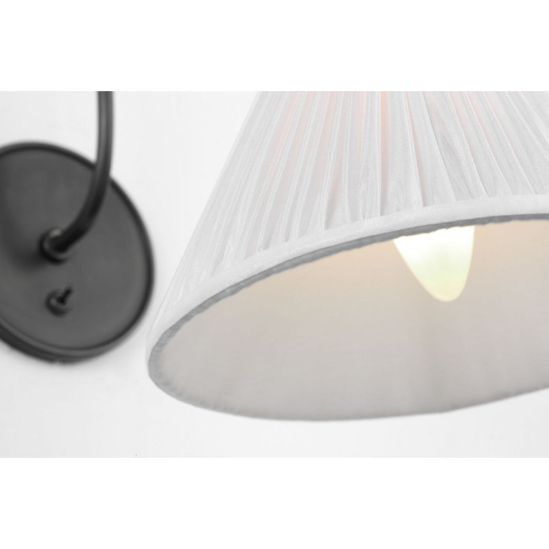 Malia 14" Arched Wall Light with Silk Pleated Shade, Bronze