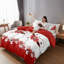 Ensemble de housse de couette 5 pièces à motif floral rouge pour lit California King, avec taies d'oreiller et housses de coussin décoratives-129451024