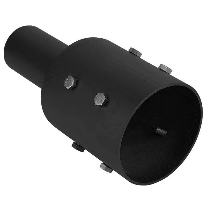 Adaptateur de poteau rond 4 po 4 po, adaptateur de poteau noir 2-3 / 8 lumières pour la lumière de stationnement à DEL, accessoires de support de montage pour lampe de rue