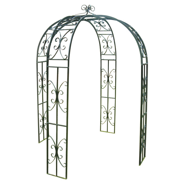 Verona 167.6cm W Steel Arbour with Bench in Black